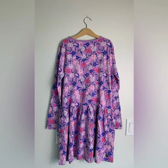 Tea Collection New With Tags Girl's Floral Knit Long Sleeve Dress- Size 14 - Picture 2 of 10